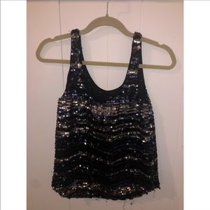 Aqua Sequin Tank Top